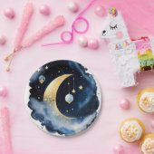 天の赤ちゃんシャワームーン&スターズウォーター色 ペーパープレート (パーティー)