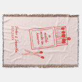 天の赤とピンクの結婚式の日 スローブランケット (正面)