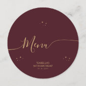 天の赤金ゴールド太陽の月の星30th誕生日 メニュー (裏面)