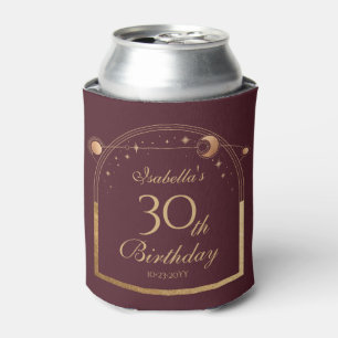 天の赤金ゴールド太陽の月の星30th誕生日 缶クーラー