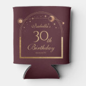 天の赤金ゴールド太陽の月の星30th誕生日 缶クーラー (正面)