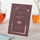 天の赤金ゴールド太陽の月の星Oh Snap 台座サイン (インサイチュ)