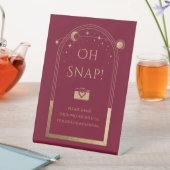 天の赤金ゴールド太陽の月の星Oh Snap 台座サイン (インサイチュ)