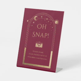 天の赤金ゴールド太陽の月の星Oh Snap 台座サイン