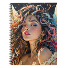 天の輝き – レインボーウィングエンジェルポートレート ノートブック