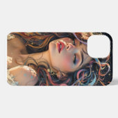 天の輝き – レインボーウィングエンジェルポートレート iPhoneケース (裏面横)