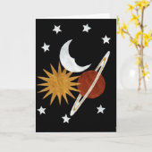 天の金ゴールドのバースデー・カード カード (黄色い花)