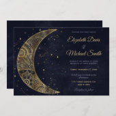 天の金ゴールドムーンエステティック 招待状 (正面/裏面)