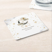 天の金ゴールドムーンスターズ スクエアペーパーコースター (アングル)