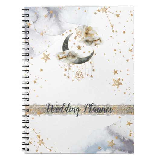 天の金ゴールドムーンスターズ ノートブック (正面)