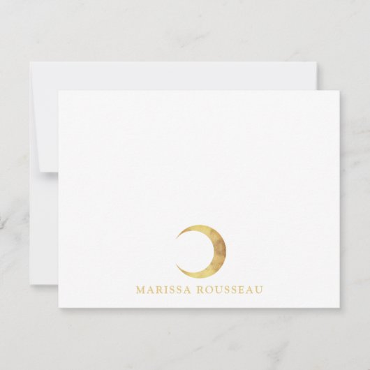 天の金ゴールド三日月 ノートカード (正面)