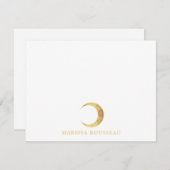 天の金ゴールド三日月 ノートカード (正面/裏面)