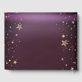 天の金ゴールド太陽と月の星ブルゴーニュ ゲストブック (裏面)