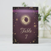 天の金ゴールド太陽と月の星ブルゴーニュ 招待状 (スタンド正面)