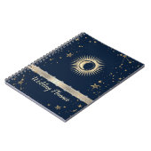 天の金ゴールド太陽と月の星 ノートブック (左側)