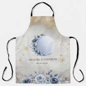 天の金ゴールド太陽、ブルームーンバラ金ゴールド星 エプロン (正面)