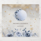 天の金ゴールド太陽、ブルームーンバラ金ゴールド星 スパークリングワインラベル (シングルラベル)