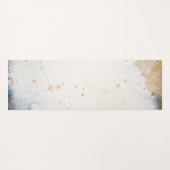 天の金ゴールド太陽、月、星の水色 ヨガマット (裏面(横))