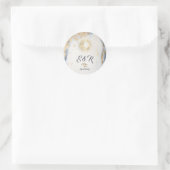 天の金ゴールド太陽、月、星の水色 ラウンドシール (バッグ)