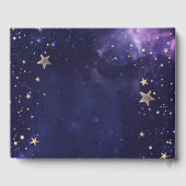 天の金ゴールド太陽、月、星の紫 ゲストブック (裏面)