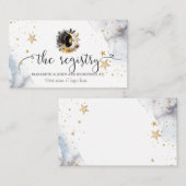 天の金ゴールド太陽、月、星の花 エンクロージャーカード (正面/裏面)