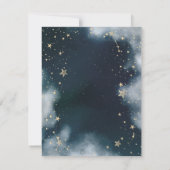 天の金ゴールド太陽、月、星ロータスナイトスカイ 招待状 (裏面)