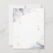 天の金ゴールド太陽，月，星 招待状 (裏面)