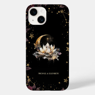 天の金ゴールド太陽、月、蓮の星 Case-Mate iPhone 14ケース