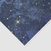 天の金ゴールド星の青いフローラは色あせた 薄葉紙 (詳細)