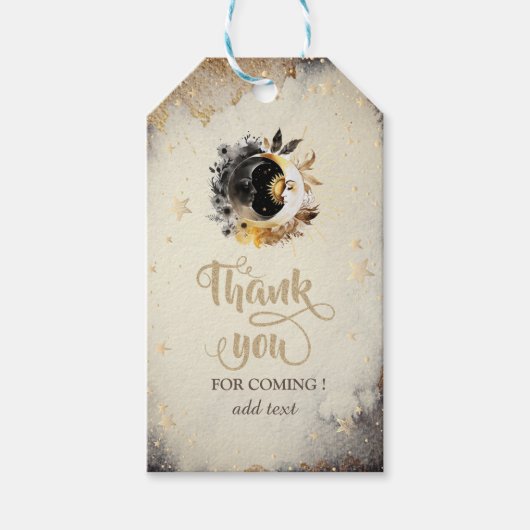 天の金ゴールド星ムーンズダーク ギフトタグ (正面)