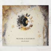 天の金ゴールド星ムーンズダーク スパークリングワインラベル (シングルラベル)