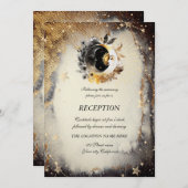 天の金ゴールド星ムーンズダーク 招待状 (正面/裏面)