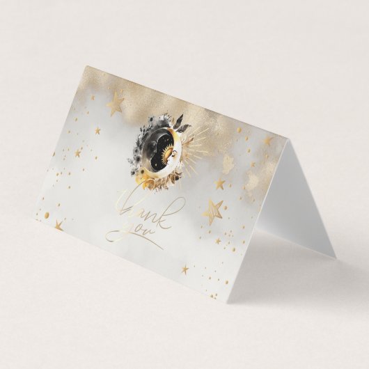 天の金ゴールド星ムーンズフラワー 名刺 (正面)