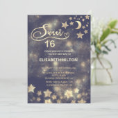 天の金ゴールド月と星のsweet sixteen 招待状 (スタンド正面)