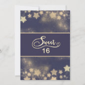 天の金ゴールド月と星のsweet sixteen 招待状 (裏面)