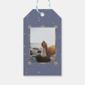 天の金ゴールド月の日付写真の贈り物のラベルを保存 ギフトタグ (裏面)