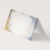 天の金ゴールド月、星の水色ありがとう 名刺 (裏面)