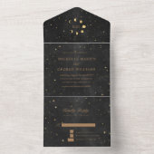天の金ゴールド結婚が一つの招待状に収まる オールインワン招待状 (内側)