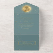 天の金ゴールド結婚が一つの招待状に収まる オールインワン招待状 (外側)