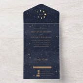 天の金ゴールド結婚が一つの招待状に収まる オールインワン招待状 (内側)