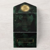 天の金ゴールド結婚が一つの招待状に収まる オールインワン招待状 (外側)