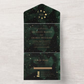 天の金ゴールド結婚が一つの招待状に収まる オールインワン招待状 (内側)