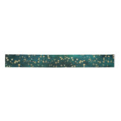 天の金星がターコイズの銀河背景に サテンリボン (正面)