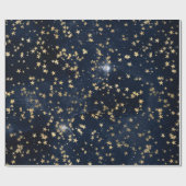 天の金星が紺色の銀河にきらめく ラッピングペーパー (フラット)