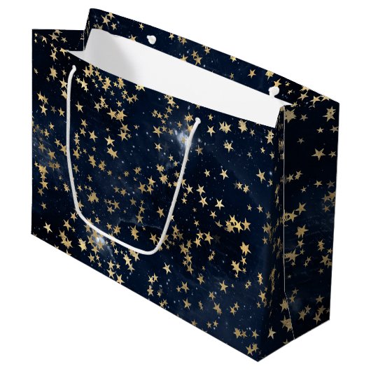 天の金星が紺色の銀河にきらめく ラージペーパーバッグ (正面アングル)