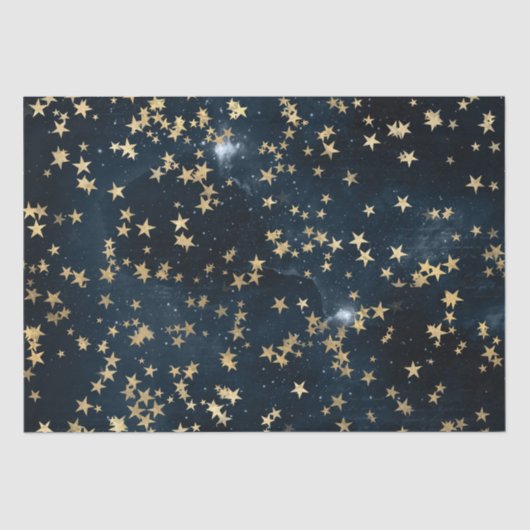 天の金星が紺色の銀河にきらめく 薄葉紙 (正面)