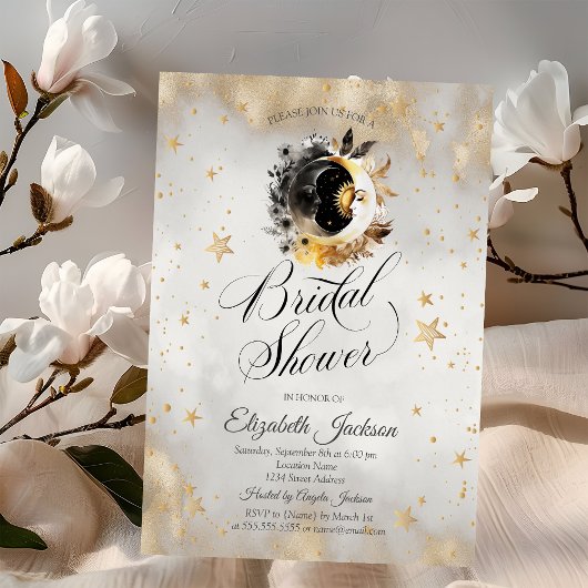天の金星 シャワー ブライダル フラワー ムーン 招待状