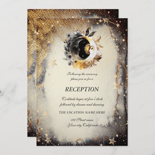 天の金星 月 闇 招待状 (正面/裏面)