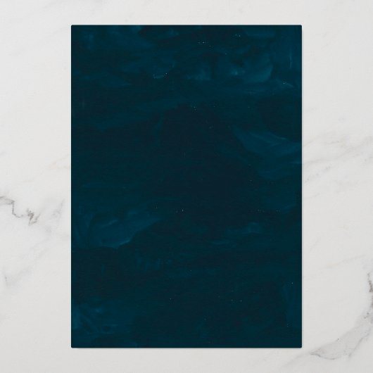 天の金箔の月と星結婚の 箔招待状 (裏面)