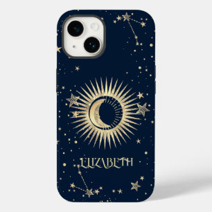 天の金色の太陽と月と星 Case-Mate iPhone 14ケース